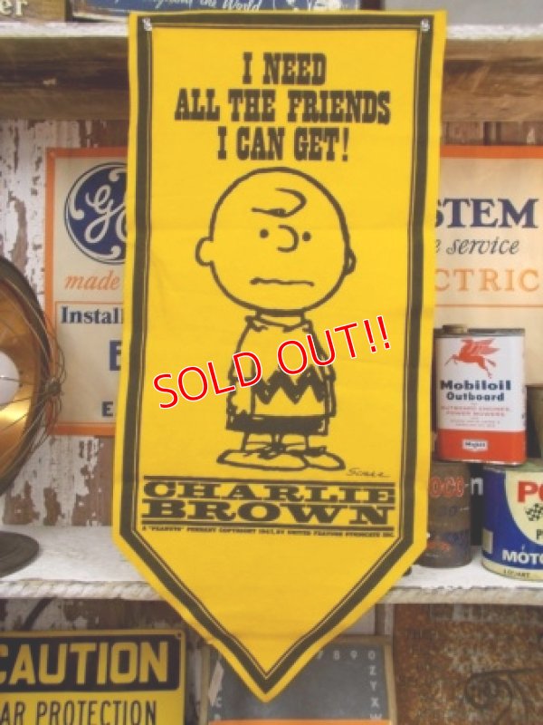 画像1: ct-130212-12 PEANUTS / 60's Banner "Charlie Brown"