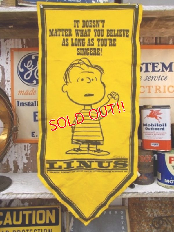 画像1: ct-130205-14 PEANUTS / 60's Banner "Linus"