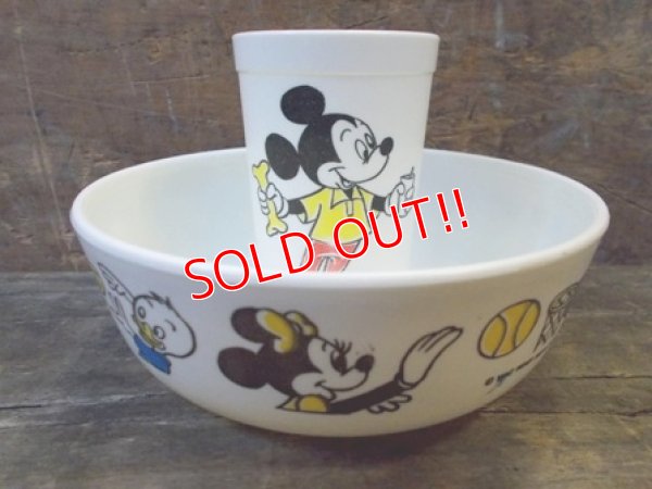 画像1: ct-121218-35 Mickey Mouse / Eagle 60's-70's Cereal Bowl & Juice Tumbler