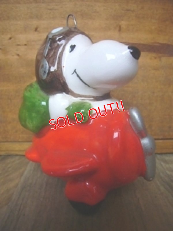 画像2: ct-110615-37 Snoopy Ceramic Ornament / 1979 Flying Ace