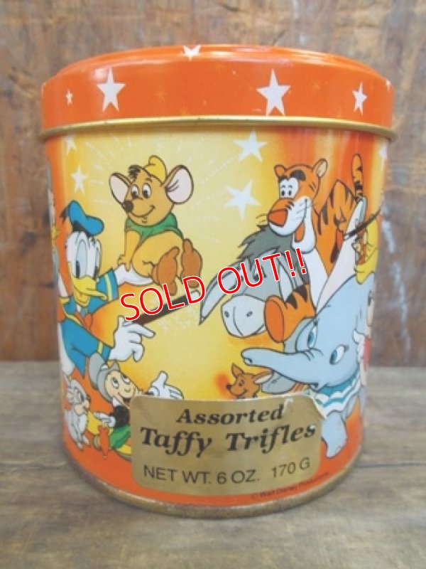 画像1: ct-130305-34 Disney Characters / 70's Taffy Trifle Tin can
