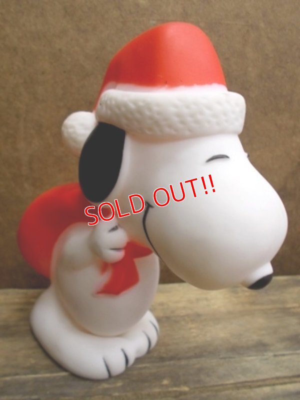 画像1: ct-121010-06 Snoopy / 80's Vinyl Squeak Toy "Santa"