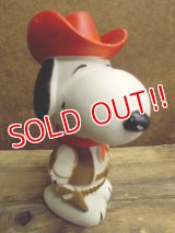 ct-121010-10 Snoopy / 80's Vinyl Squeak Toy "Cow boy"