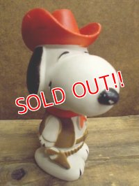 ct-121010-10 Snoopy / 80's Vinyl Squeak Toy "Cow boy"