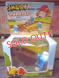 ct-110208-04 Smurf / 80's Wind Up "WORK PALS" BOX