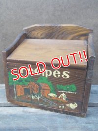 kt-121107-05 Vintage Wood Recipes Box