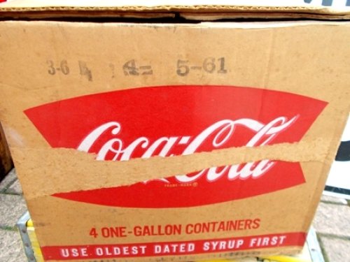 他の写真1: dp-120523-03 Coca Cola / 50's-60's 1 Gallon soda fountain syrup Paper Box