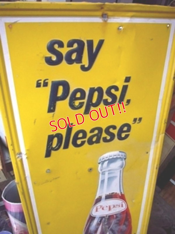 画像2: dp-110609-07 PEPSI COLA / 60's Say "Pepsi please" Metal sign