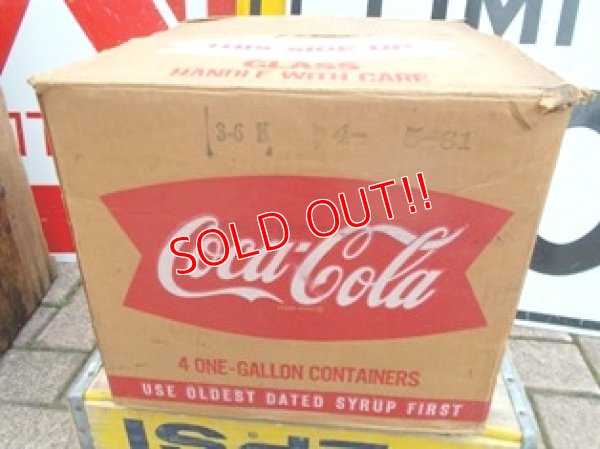 画像1: dp-120523-03 Coca Cola / 50's-60's 1 Gallon soda fountain syrup Paper Box