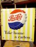 画像1: dp-121216-05 Pepsi / 50's W-side metal sign (1)