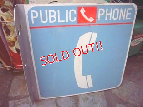 画像1: dp-111121-10 Vintage Public Phone Steel Sign