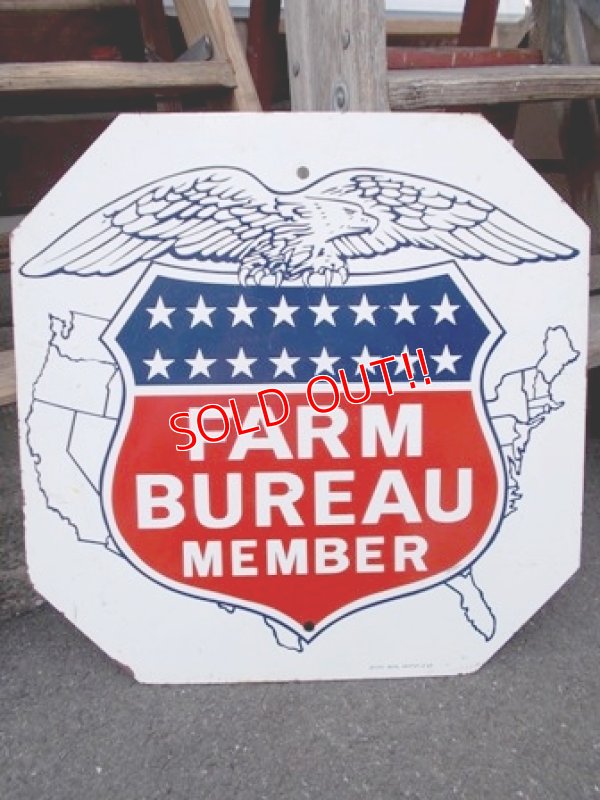 画像1: dp-130307-01 FARM BUREAU MEMBER / 1964 W-side metal sign