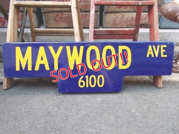 画像1: dp-130312-08 Road sign / 50's〜 MAYWOOD AVE