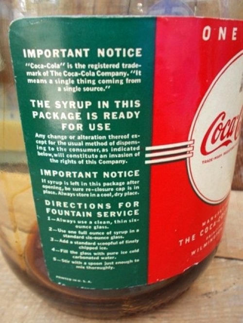 他の写真2: dp-120717-11 Coca Cola / 50's 1 Gallon soda fountain syrup jug bottle