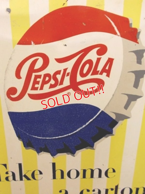 画像2: dp-121216-05 Pepsi / 50's W-side metal sign