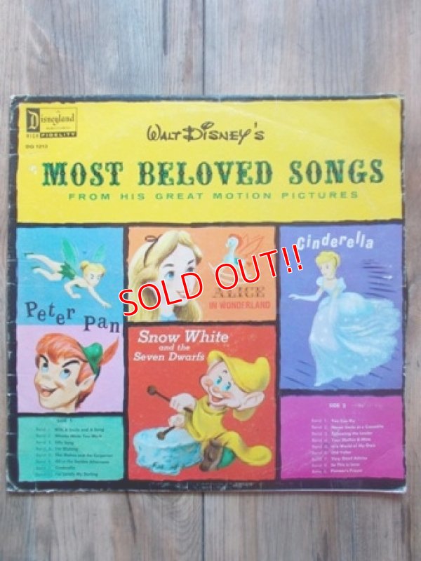 画像2: ct-120802-01 Walt Disney's / Most Beloved Songs 70's Record