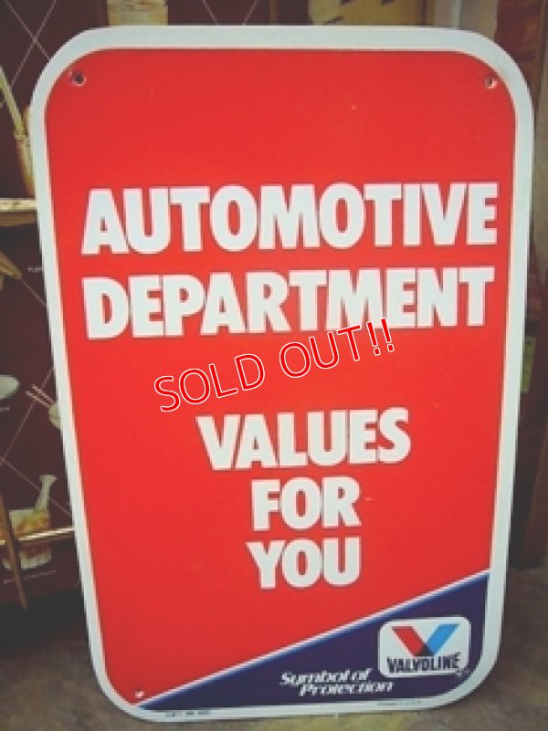 画像1: dp-110105-06 VALVOLINE / 80's Plastic Sign