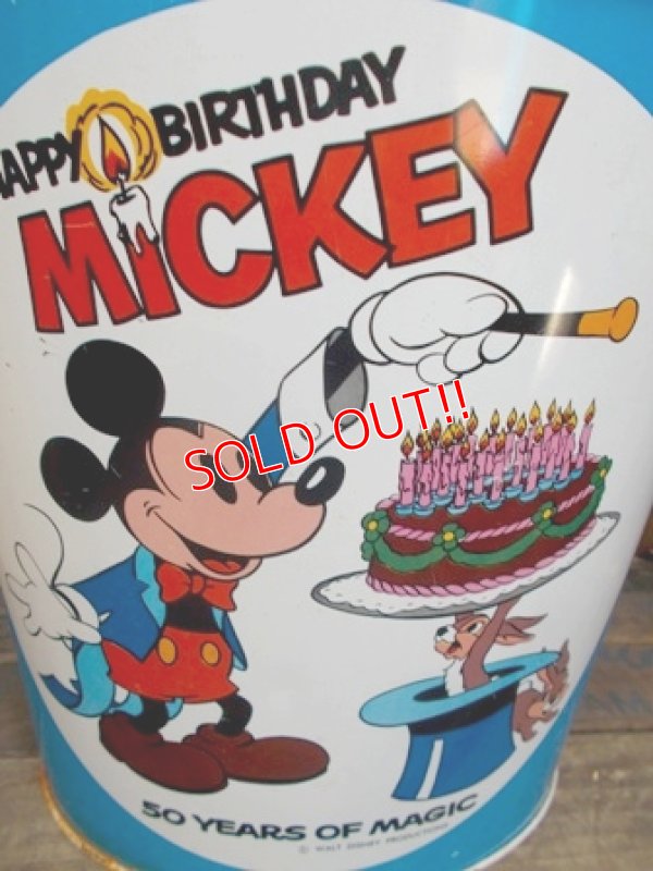 画像3: ct-130511-31 Mickey Mouse / 50 yeas of Magic Tin Trash Box