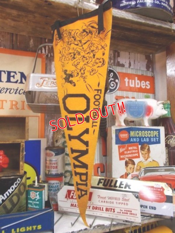 画像1: dp-130619-03 Vintage Pennant "Football Olympia" (Orange)