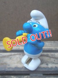 ct-130702-39 Smurf / Galoob 80's Walking Smurf  "Trumpet"
