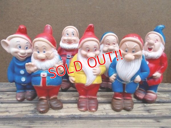 画像1: ct-130716-01 Seven Dwarfs / 60's Rubber doll set