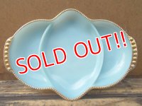 kt-130509-04 Fire-King / Turquoise blue 50's Divided Relish