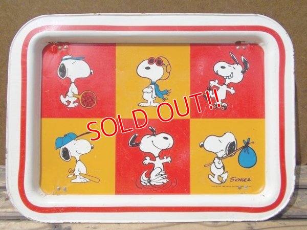 画像1: ct-130716-41 Snoopy / 60's-70's Kid's Tin Table