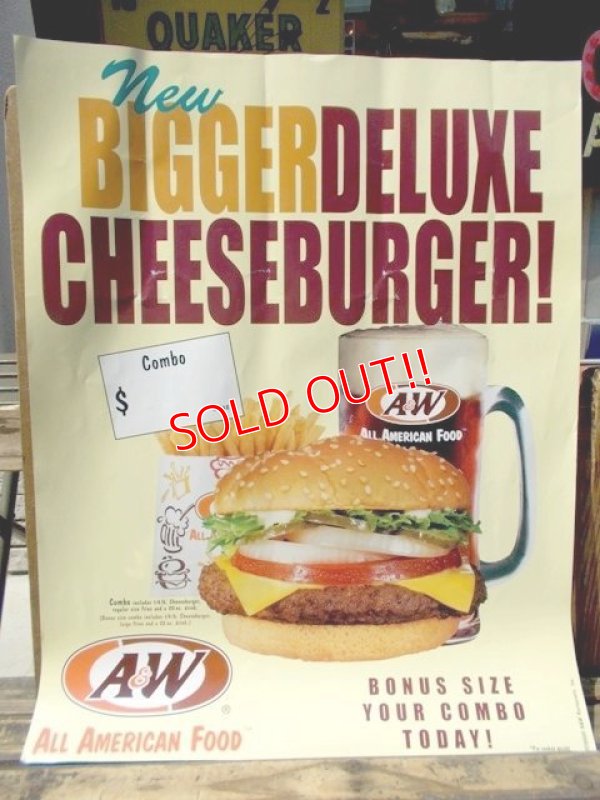 画像1: ad-130707-01 A&W / 2000 New Bigger Deluxe Cheeseburger Poster