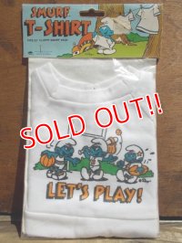 ct-130702-28 Smurf / 80's Plush doll T-Shirt "Let's Play!"