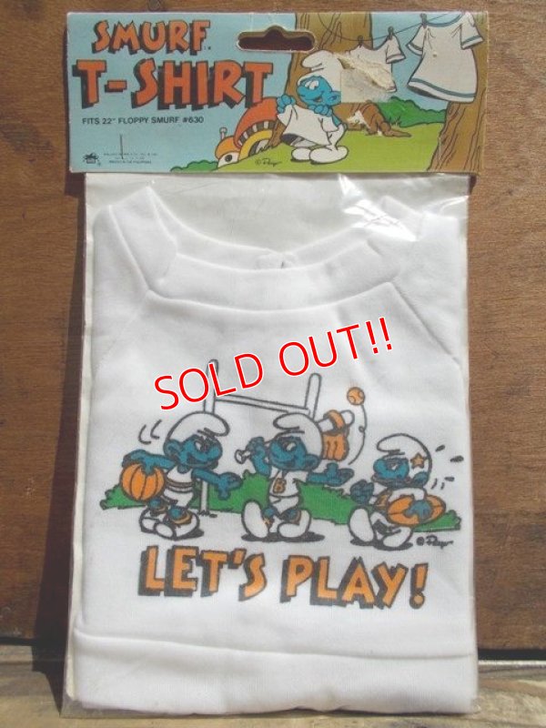 画像1: ct-130702-28 Smurf / 80's Plush doll T-Shirt "Let's Play!"