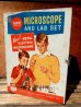 画像1: dp-101215-02 Gilbert / 60's Microscope And Lab Set Tin Box (1)