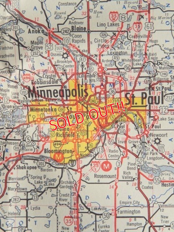 画像4: ad-110803-04 Mobil / 60's Minnesota Road Map