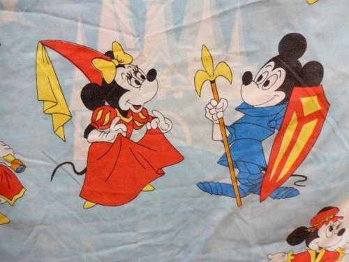 他の写真2: ct-130716-39 Disney Characters / 70's Flat Sheet  (Twin)