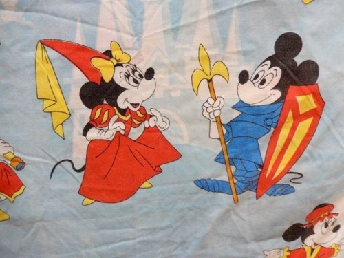 他の写真2: ct-130716-39 Disney Characters / 70's Flat Sheet  (Twin)