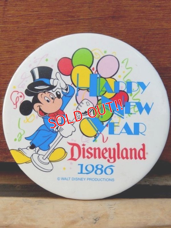 画像1: pb-909-03 Disneyland / 1986 Happy New Year Pinback