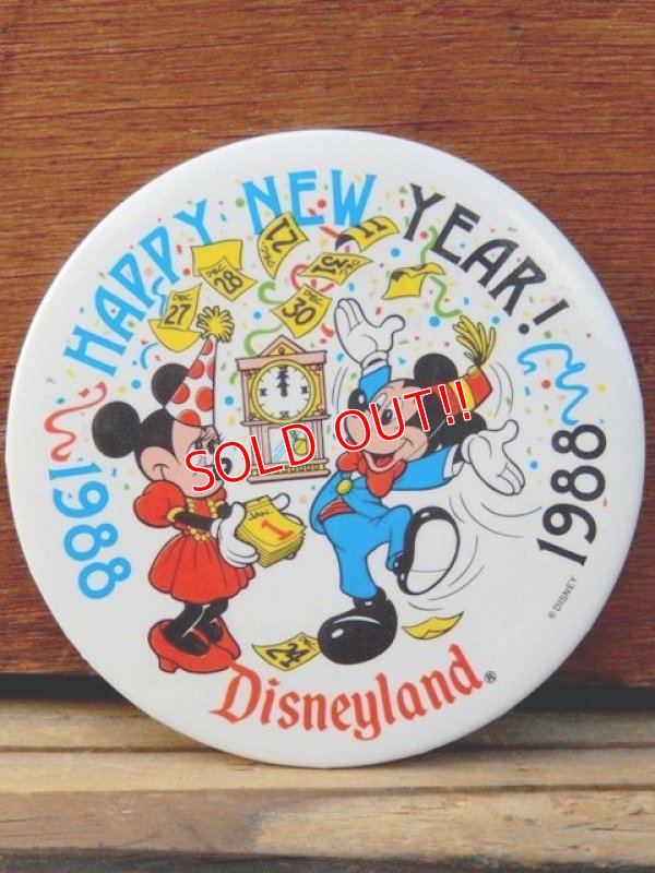 画像1: pb-909-05 Disneyland / 1988 Happy New Year Pinback