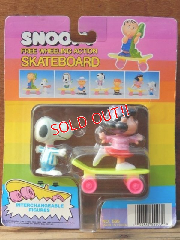 画像5: ct-130115-27 Snoopy / 80's Free Wheeling Action Skateboard w/ Lucy