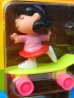 画像2: ct-130115-27 Snoopy / 80's Free Wheeling Action Skateboard w/ Lucy (2)