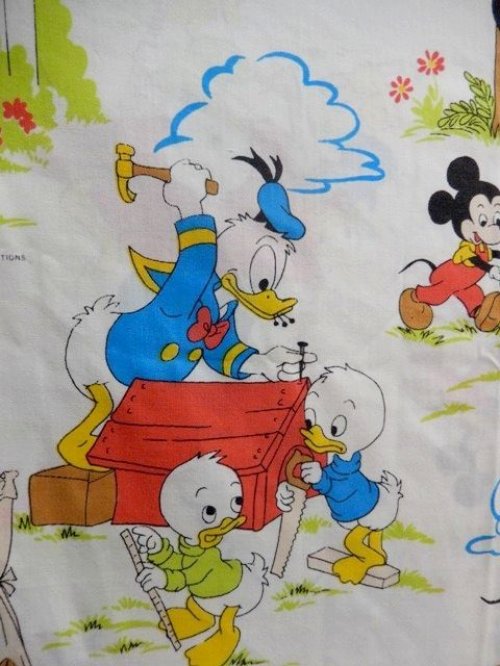 他の写真1: ct-131001-23 Disney Characters / 70's Flat Sheet (Twin)