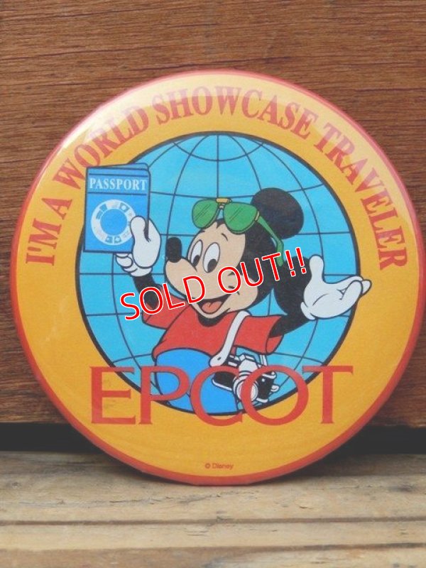 画像1: pb-909-13 Mickey Mouse / 80's EPCOT World Showcase Pinback