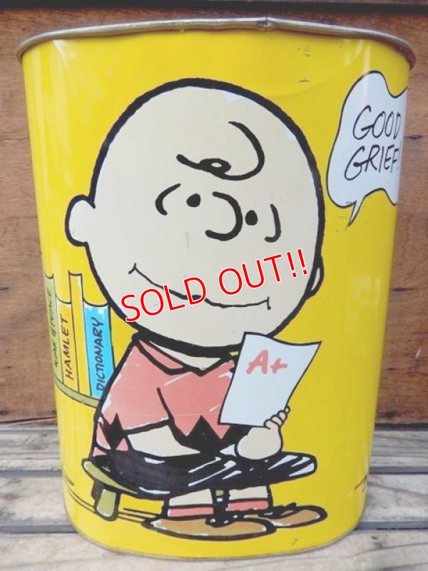 画像2: ct-131101-02 Snoopy & Charlie Brown / CHEINCO 70's Trash box (Yellow)