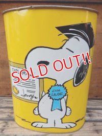 ct-131101-02 Snoopy & Charlie Brown / CHEINCO 70's Trash box (Yellow)