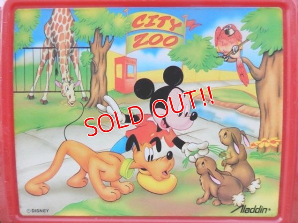 画像2: ct-131121-10 Mickey Mouse & Pluto / Aladdin 90's Plastic Lunchbox