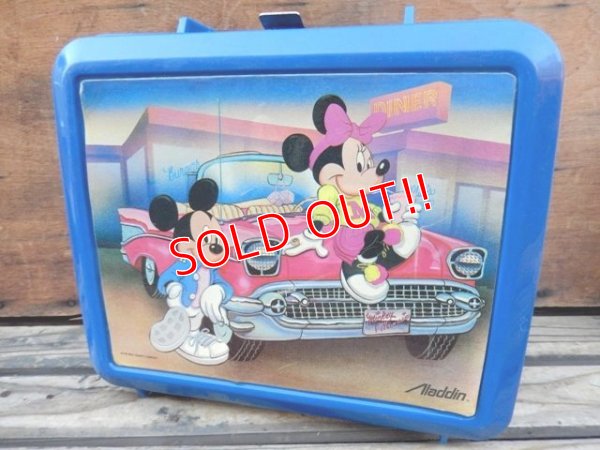 画像1: ct-131121-11 Mickey Mouse & Minnie Mouse / Aladdin 90's Plastic Lunchbox