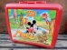 画像1: ct-131121-10 Mickey Mouse & Pluto / Aladdin 90's Plastic Lunchbox (1)