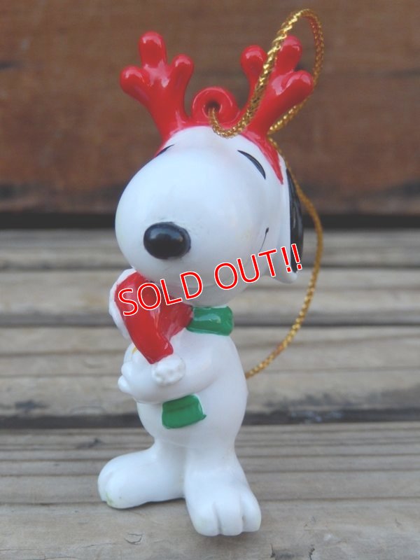 画像1: ct-131122-95 Snoopy / Whitman's 90's PVC Ornament "Reindeer "