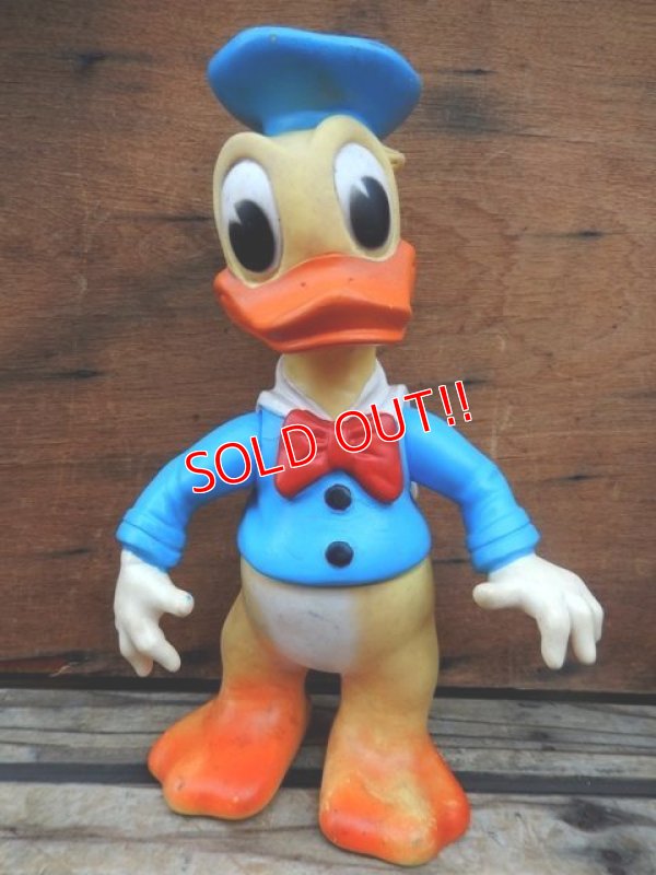 画像1: ct-131202-03 Donald Duck / Ledraplastic 60's Rubber Doll (Black Button)