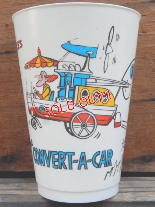 画像1: ct-131211-14 Wacky Races / 7 ELEVEN 70's Plastic Cup "The Convert-A-Car"