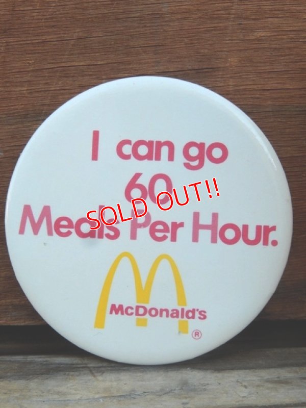 画像1: ct-131122-27 McDonald's /  "I can go 60 Meals Per Hour" Piback