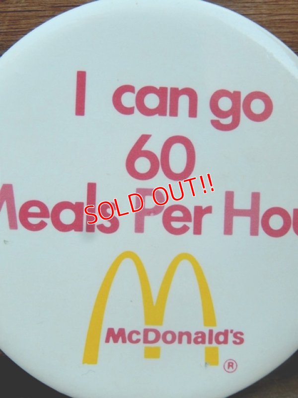 画像2: ct-131122-27 McDonald's /  "I can go 60 Meals Per Hour" Piback